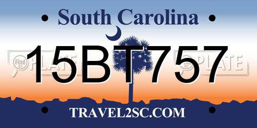 15BT757 South Carolina License Plate