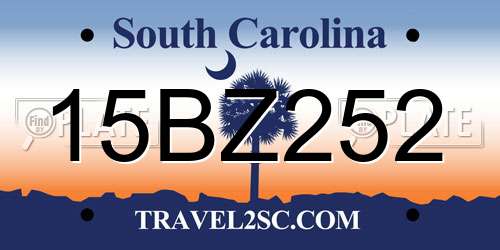 15BZ252 South Carolina License Plate