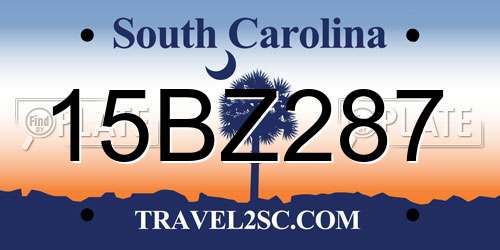 15BZ287 South Carolina License Plate