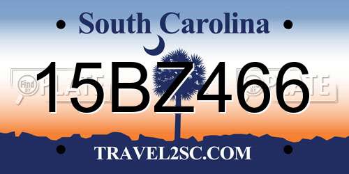 15BZ466 South Carolina License Plate