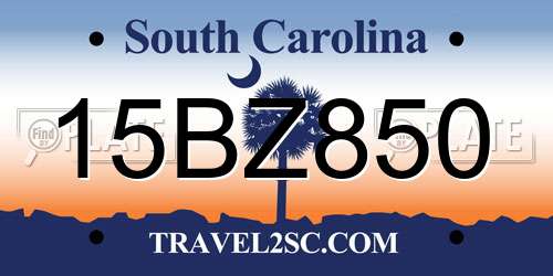 15BZ850 South Carolina License Plate