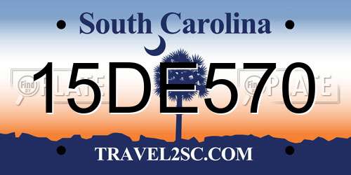 15DE570 South Carolina License Plate