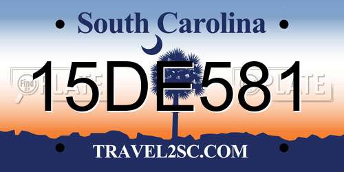 15DE581 South Carolina License Plate