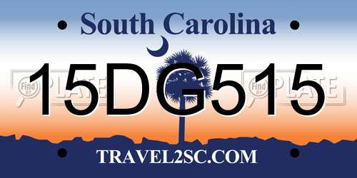 15DG515 South Carolina License Plate