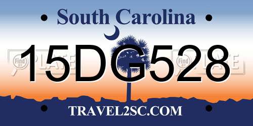 15DG528 South Carolina License Plate