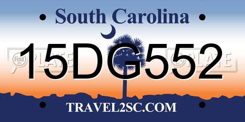 15DG552 South Carolina License Plate