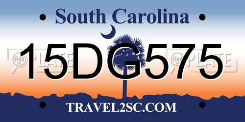 15DG575 South Carolina License Plate