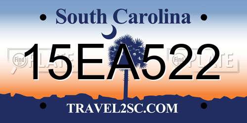 15EA522 South Carolina License Plate