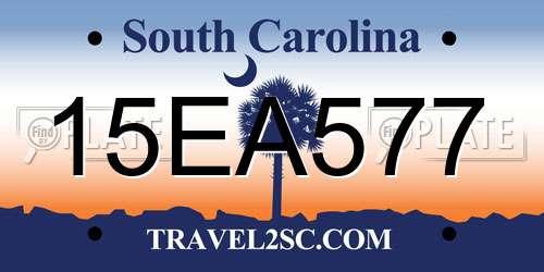 15EA577 South Carolina License Plate