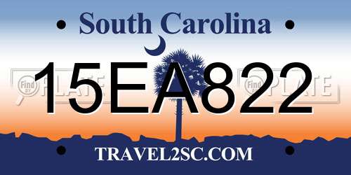 15EA822 South Carolina License Plate