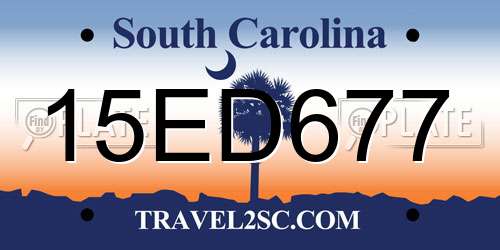 15ED677 South Carolina License Plate