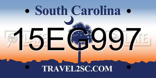 15EG997 South Carolina License Plate
