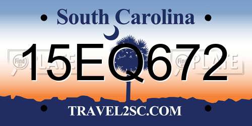 15EQ672 South Carolina License Plate