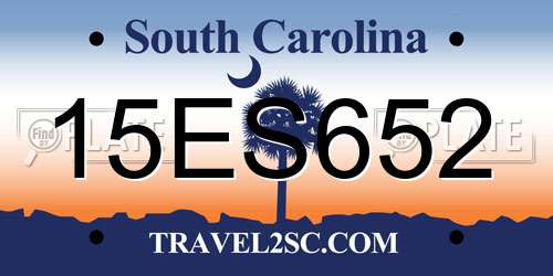 15ES652 South Carolina License Plate