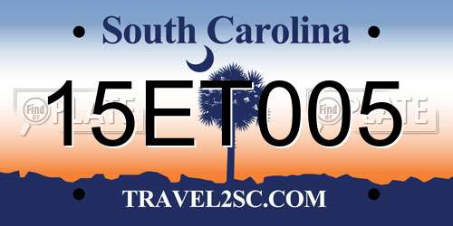 15ET005 South Carolina License Plate