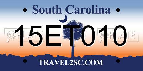15ET010 South Carolina License Plate