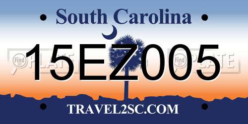 15EZ005 South Carolina License Plate