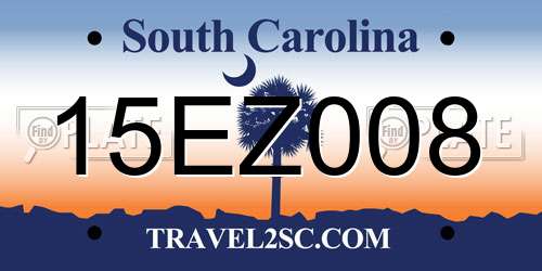 15EZ008 South Carolina License Plate