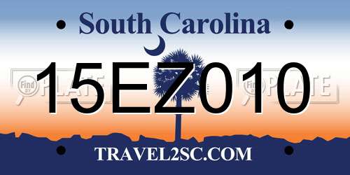 15EZ010 South Carolina License Plate