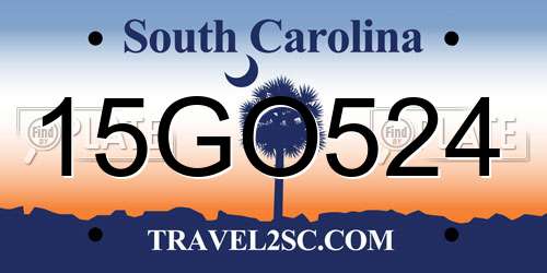 15GO524 South Carolina License Plate