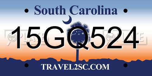 15GQ524 South Carolina License Plate