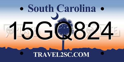 15GQ824 South Carolina License Plate