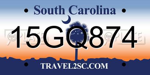 15GQ874 South Carolina License Plate