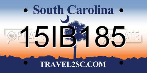 15IB185 South Carolina License Plate