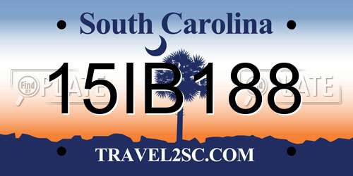 15IB188 South Carolina License Plate