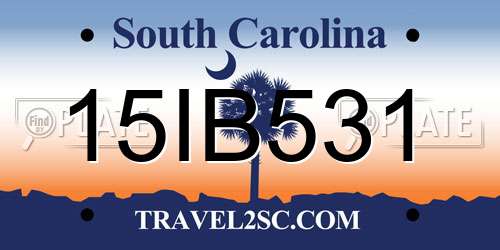 15IB531 South Carolina License Plate