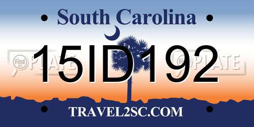 15ID192 South Carolina License Plate