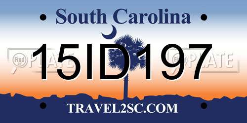 15ID197 South Carolina License Plate