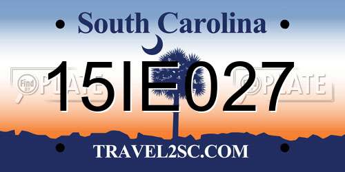 15IE027 South Carolina License Plate