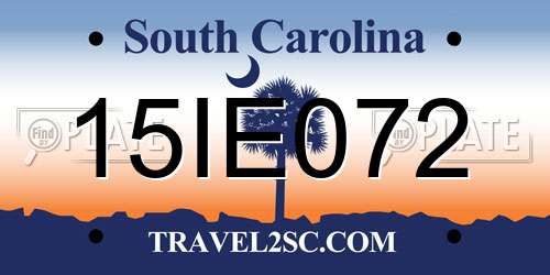 15IE072 South Carolina License Plate