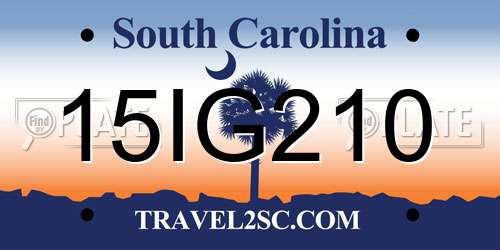 15IG210 South Carolina License Plate