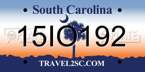 15IO192 South Carolina License Plate