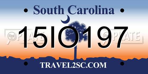15IO197 South Carolina License Plate