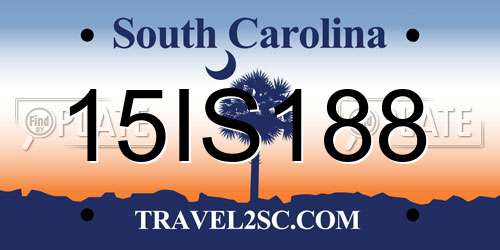 15IS188 South Carolina License Plate