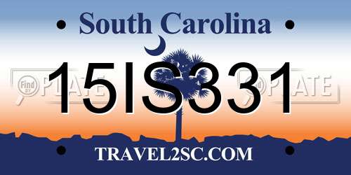 15IS331 South Carolina License Plate