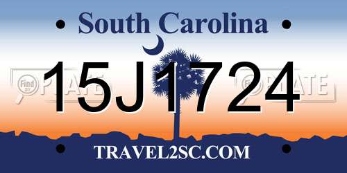 15J1724 South Carolina License Plate