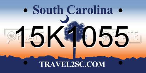 15K1055 South Carolina License Plate