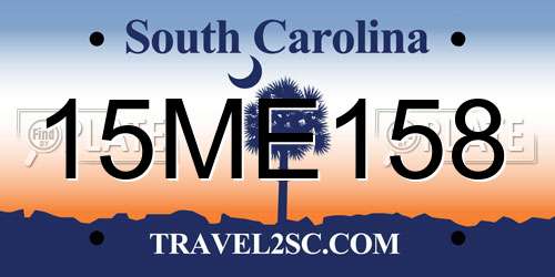 15ME158 South Carolina License Plate