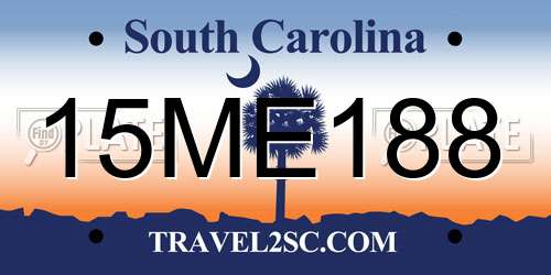 15ME188 South Carolina License Plate