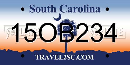15OB234 South Carolina License Plate