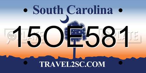 15OE581 South Carolina License Plate