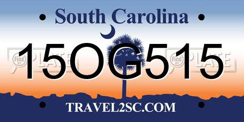15OG515 South Carolina License Plate