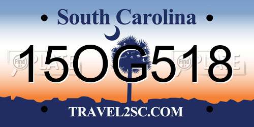 15OG518 South Carolina License Plate