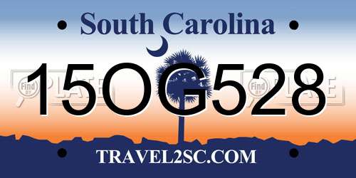 15OG528 South Carolina License Plate