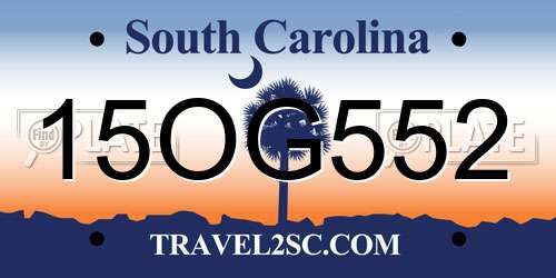 15OG552 South Carolina License Plate