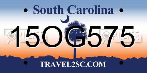 15OG575 South Carolina License Plate